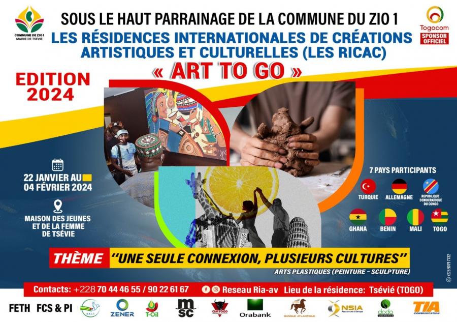 Promouvoir les Arts Plastiques au Togo :  ART TO GO c'est du 22 janvier au 4 février à  Tsevié